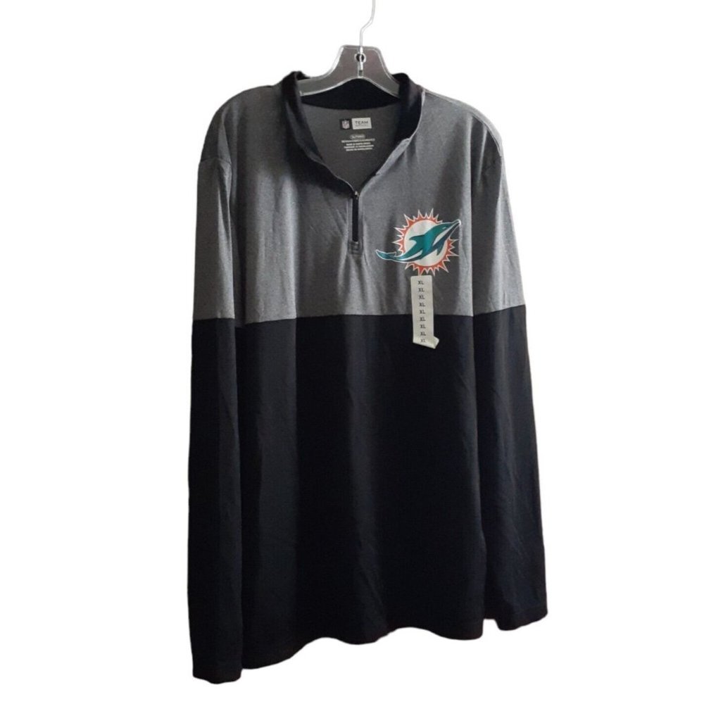 Miami Dolphins NFL Team Apparel 1/4 Zip Long Sleeve Jacket Mens XL New